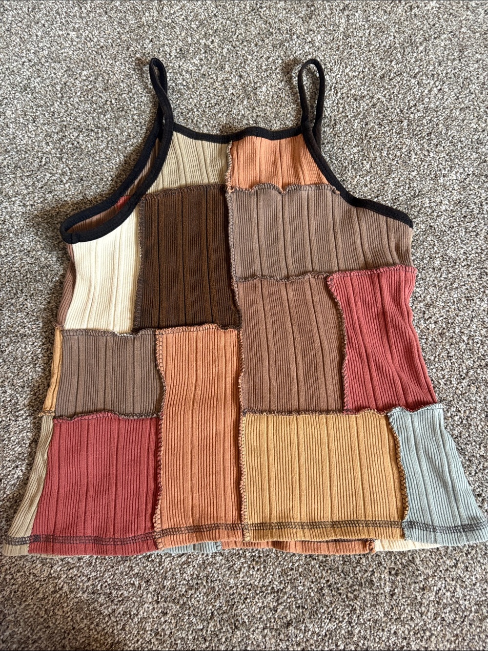 Patchwork Rib-Knit Tank Top in Multicolor - Picture 3 of 3